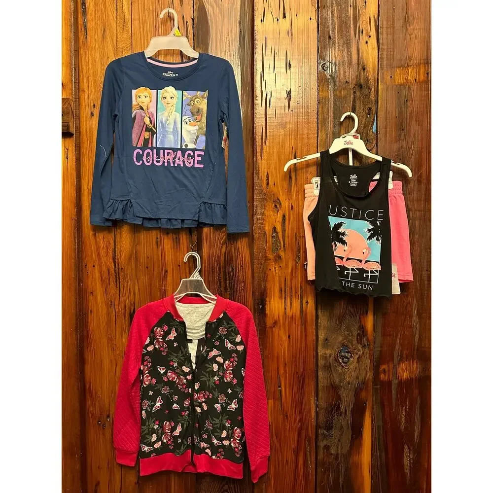 Girls Clothing Bundle Size 10. Pajama Set 10, Long Sleeve Tops 10/12